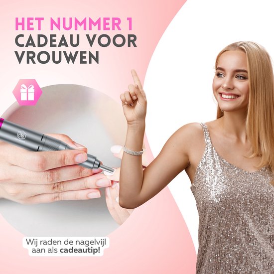 Beeperfect® Elektrische Nagelfeile Advanced - Nagelfräse - Maniküre- und Pediküreset - 35.000 U/min - 26 Bits und 66 Schleifwalzen