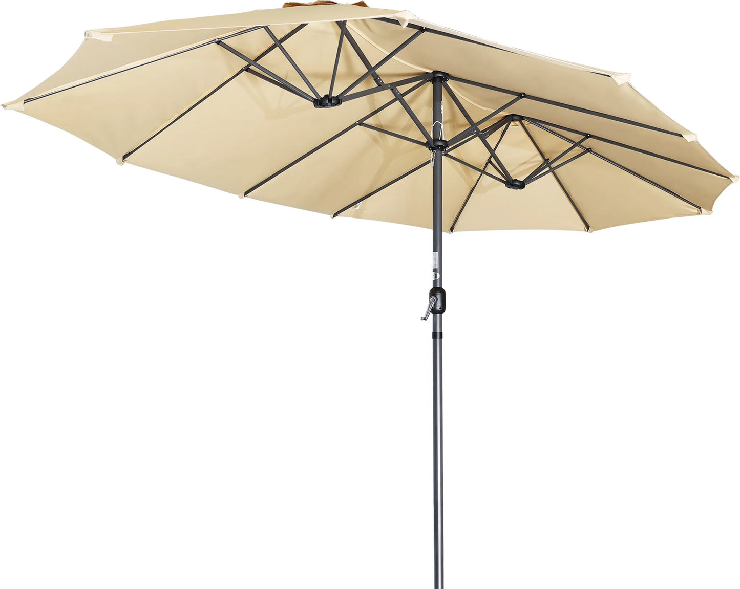 Angel Living Doppel-Sonnenschirm – 460 x 270 cm – mit Drehkurbel – UPF 50+ – beige