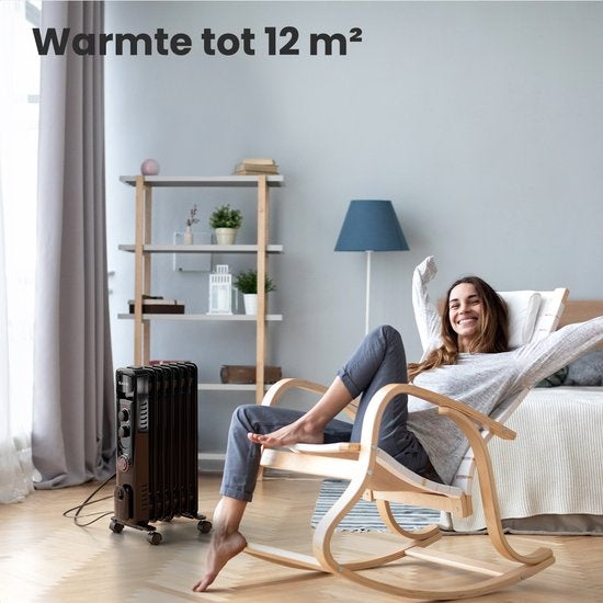 Auronic Ã–lradiator - Elektrische Heizung - Thermostat - Timer - 3 Stufen - bis zu 1500W - Schwarz