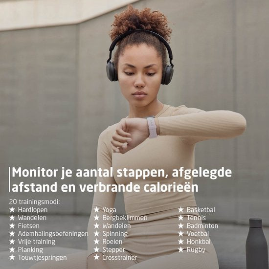 BREND Smartwatch für Frauen und Männer - Schrittzähler, Blutdruckmesser und Herzfrequenzmesser - Sportuhr - wasserdicht - weiß
