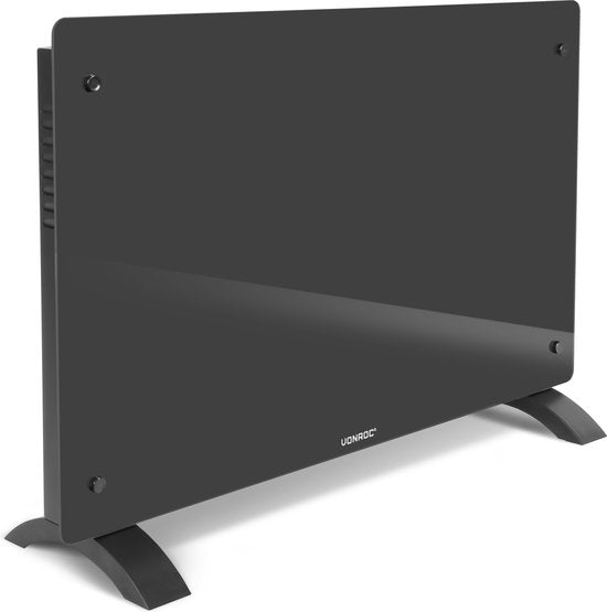 VONROC Luxury electric heater - Konvektorheizung - Mit Glasscheibe - 1000W/2000W - Beheizt Räume bis zu 24m2 - Gesteuert mit App (über Wifi) oder manuell - Einstellbarer Thermostat und Timer - Grau