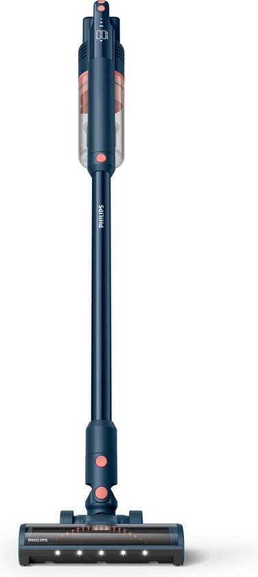 Philips Stabstaubsauger mit Wischfunktion XC5141/01 Aqua - Kabellos und beutellos - Saugdüse mit LED-Leuchten - Staubbuster - Akkulaufzeit bis zu 60 Minuten - Leicht - Blau
