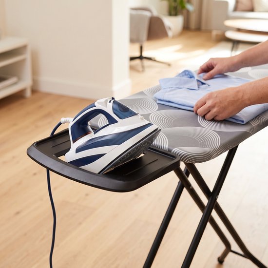 STAUS&BACH Bügelbrett M – für Bügeleisen – 114 x 38 cm – Dampfbügeleisen – Dunkelgrau – Ironiq Pro