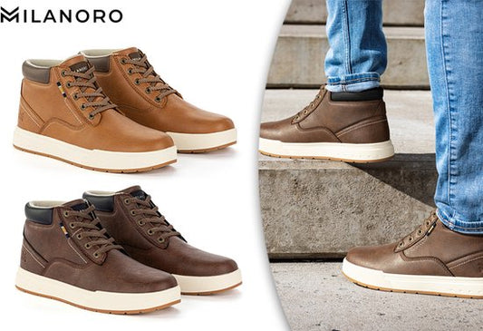 Milanoro – Bequeme Sneaker für Herren – Dunkelbraun – Größe 45