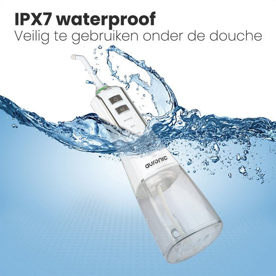 Auronic Water Flosser 300 ml - 4 Aufsätze - Weiß