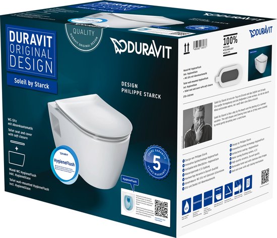 Duravit Rimless Design-Toilette – SoftClose-Sitz – Wand-WC-Set