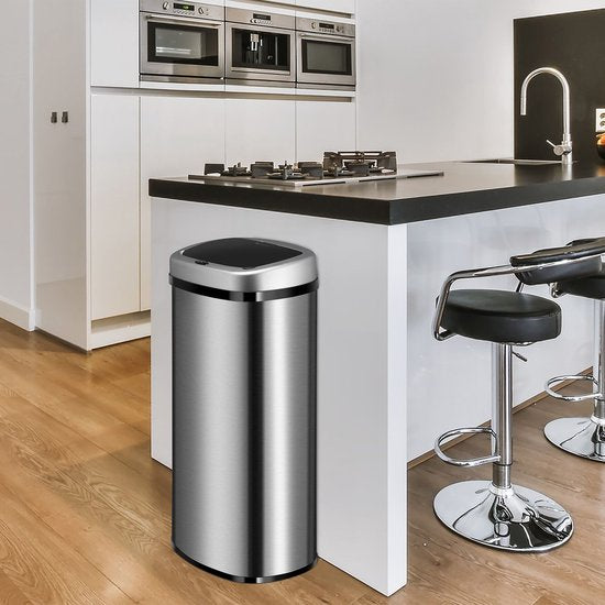 Automatischer Abfallsammler / Abfallsammler / Sensorabfallsammler - 70 Liter - Silber - Rechteckig