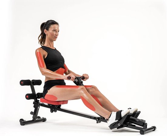 Kendox RowShaper – Rudergerät für zu Hause – Fitnessgerät für Cardio- und Krafttraining – Fitness-Rudergerät mit LCD-Display für das Training zu Hause – Belastbar bis 120 kg – Versandhandelsausführung