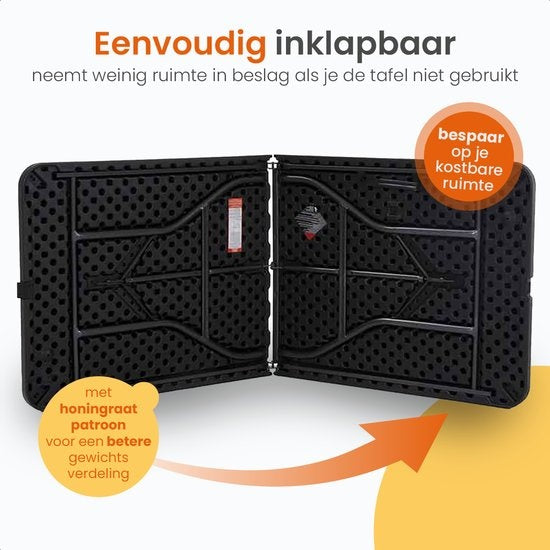 Goliving Klapptisch - Klapptisch - Campingtisch - Outdoor-Klapptisch - Wetterfest - 180 x 70 x 74 cm - Schwarz