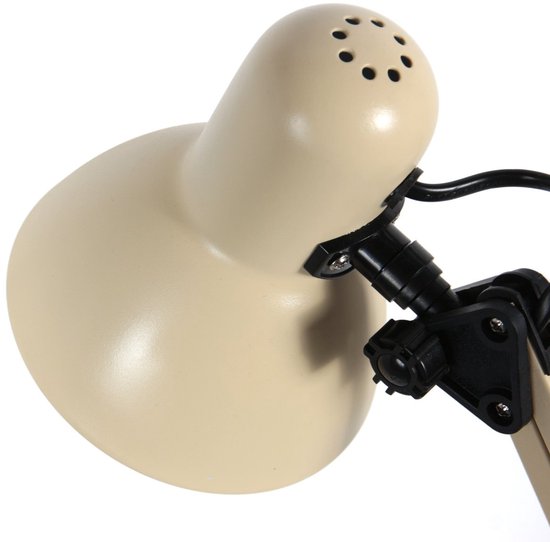 Tischlampe Study 3456CR – Cremefarbene, verstellbare Schreibtischlampe aus Metall von Mexlite für den Innenbereich