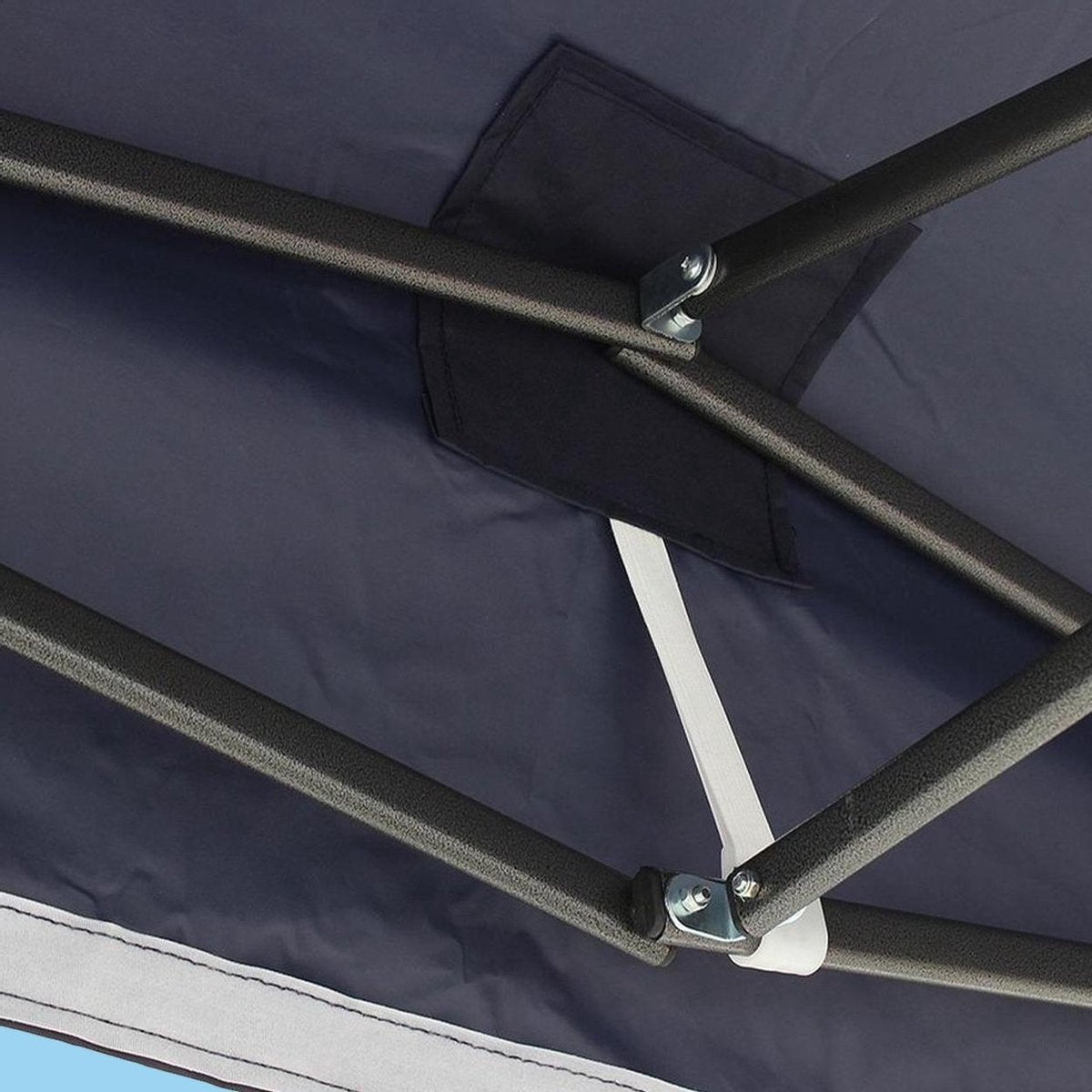 LifeGoods Partyzelt - Pavillon - 3x3 m - leicht aufbaubar - faltbar - wasserdicht - Tragetasche mit Rädern - dunkelblau