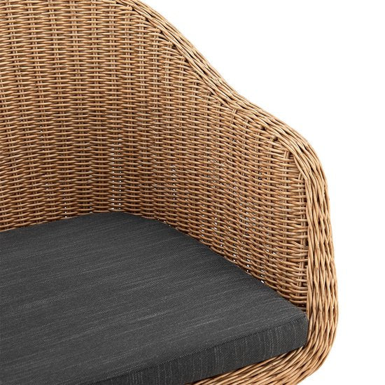 Juskys - Gartenstühle Cody - 2 Stück - inkl. Kissen - braun/schwarz