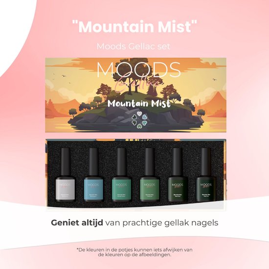 Moods Gellac 6-teiliges Set - Gel-Nagellack Starter Pack - Gel-Nagellack - 8ML - Mountain Mist - Gellac - Nägel - Chic Colours