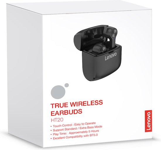 Lenovo HT20 True Wireless Bluetooth-Ohrhörer – Schwarz