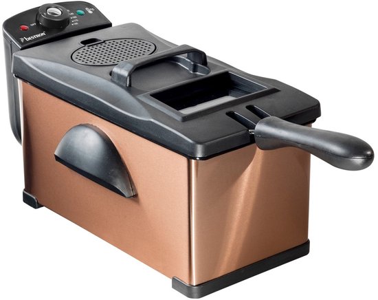 Bestron Fritteuse 3,5 Liter – AF370CO – Fritteuse 2000 W – Sichtfenster – Kupfer – 5 Jahre Garantie