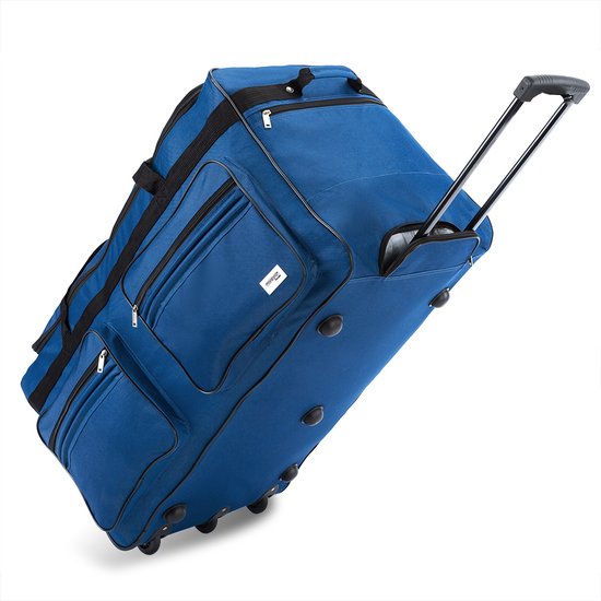 Deuba XXL Reisetasche Dunkelblau mit Trolleyfunktion 3 Rollen 160 LITER 85x43x44cm