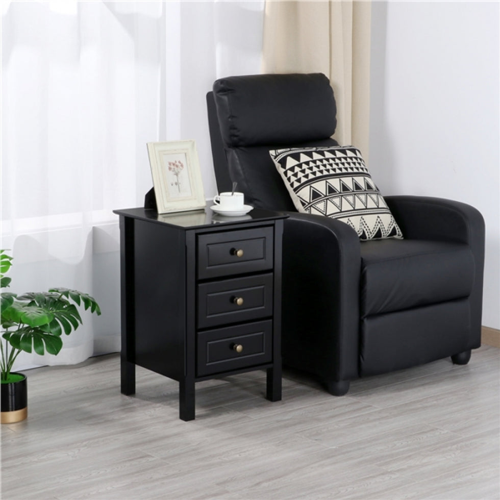 Yaheetech Nachttisch mit 3 Schubladen – 40 × 40 × 60 cm – Schwarz