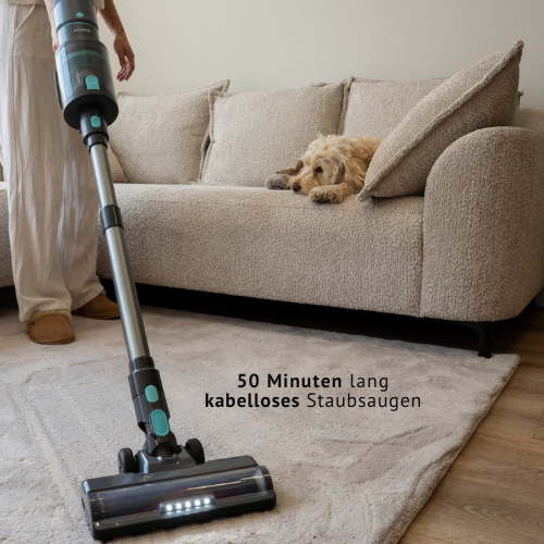 Achaté© - Stabstaubsauger - Kabellos - 4 Aufsätze - LED-Anzeige - Staubbuster