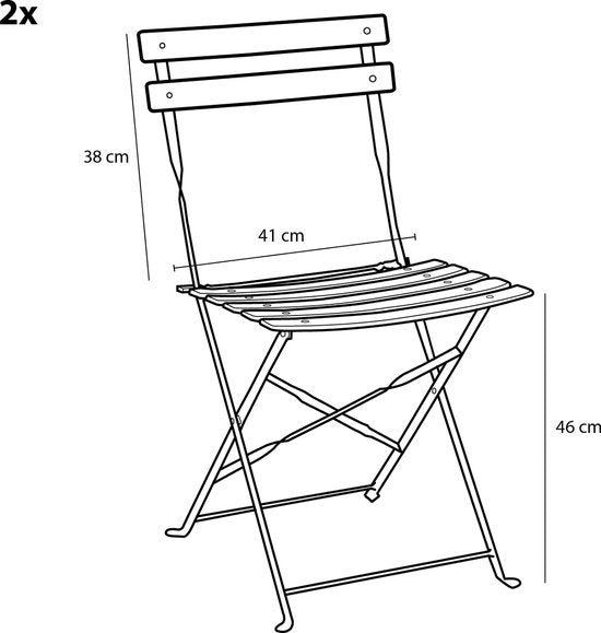 Mica Decorations Laurence Bistro-Set - 3er-Set - Metall - Weiß