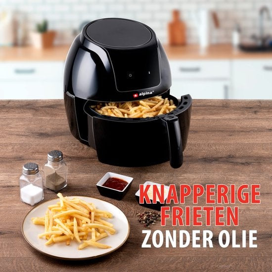alpina Airfryer - Digitaler Touchscreen - 5 Liter - Heißluftfritteuse - Heißluftofen - Pommes frites, Gemüse, Brot, Muffins - 7-8 Personen