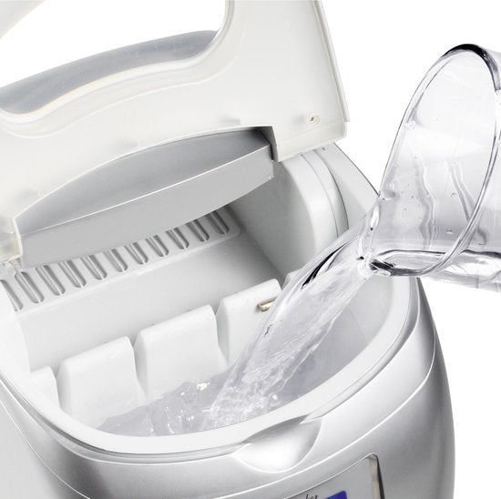 Princess Eiswürfelbereiter 283069 - Eiswürfelbereiter – 2,8 Liter – Silber – 120 W – 9 Würfel in 6 Minuten – Selbstreinigungsfunktion – Mit Eislöffel – Eiswürfelmaschine – Eiswürfelbereiter