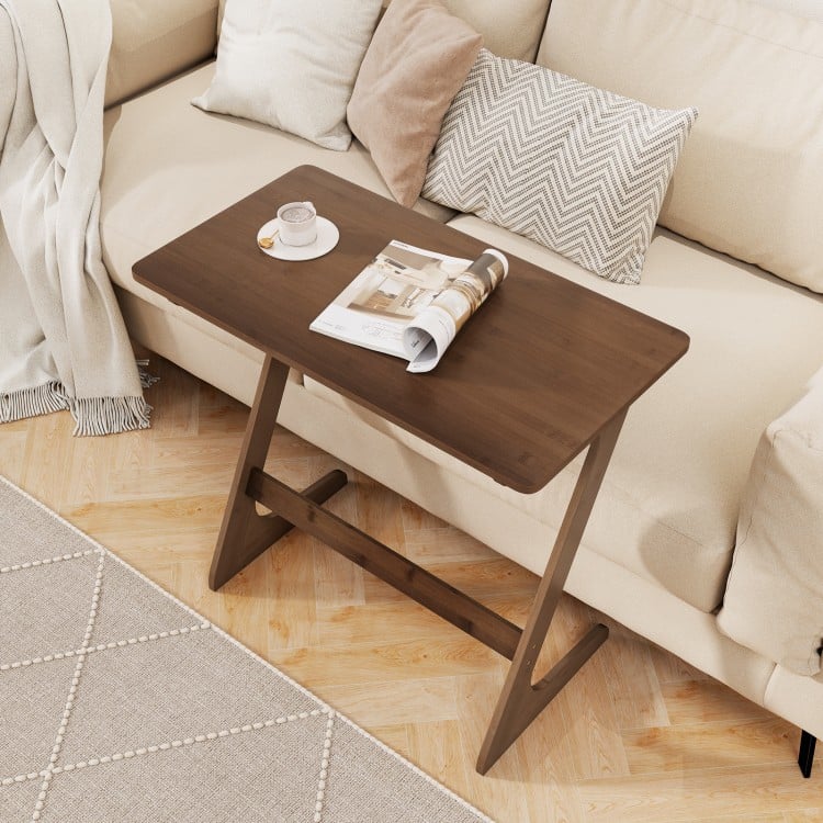 Coast Z-förmiger Beistelltisch Bambus Braun/Natur - 76 x 41 x 71 cm - Sofa Beistelltisch