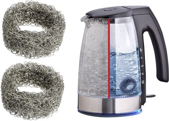 Kalkfilter Mod. Hexi Edelstahl-Kalkschutz Wasserkocher-Zubehör Entkalker Kalkfilter energiesparend ohne Chemikalien 2er-Set 4 x 2 cm silber