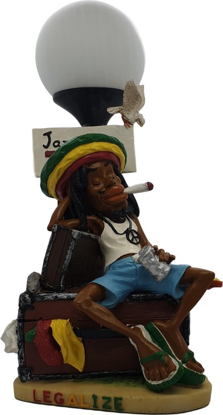 Weedzubehör rastafari Schreibtischlampe - witzige Reggae Rasta Weedzubehör Lampe auf Schrank 33 cm hoch 1,5 m Kabel inkl. Schalter | DirectedChoice