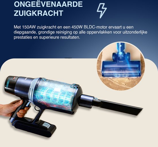 Staubsauger CleanDetect 450W - Dustbuster - Kabellos - 4 Aufsätze - Staubsauger - Beutellos auf Batterie - Samako