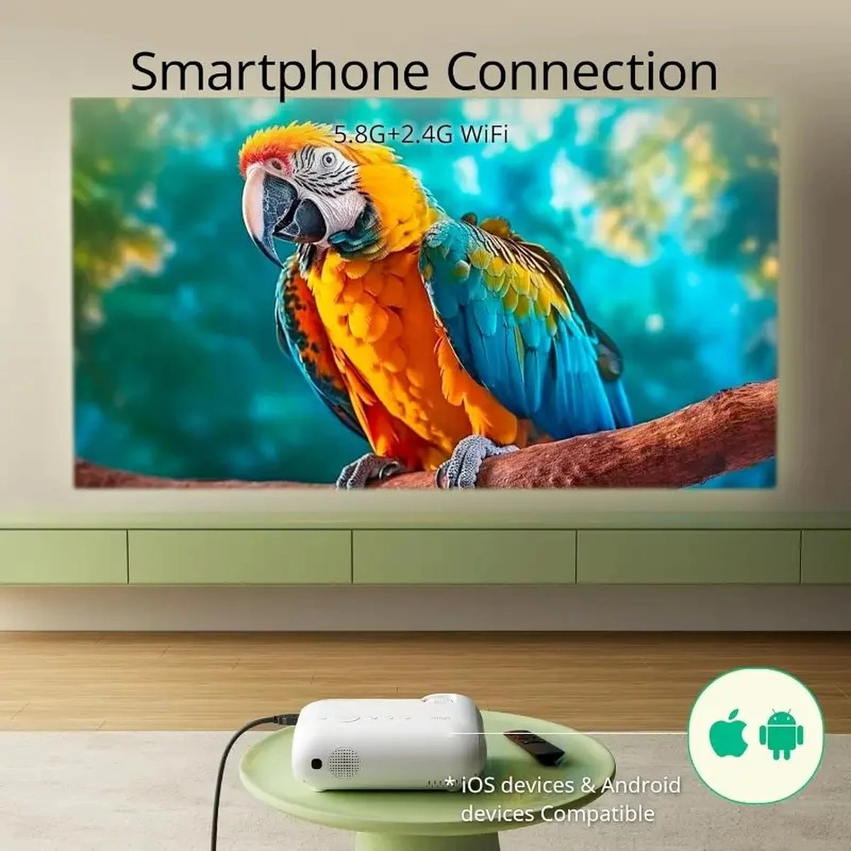 Yoton Y7 Beamer – Native Full HD 1080p – 4K-kompatibel – 9000 Lumen – WLAN & Bluetooth – Schwarz