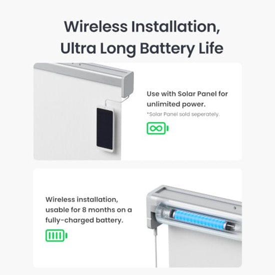 SwitchBot - Verstellbare intelligente Jalousien für alle Fenster - Groß / 110-140cm - Grau