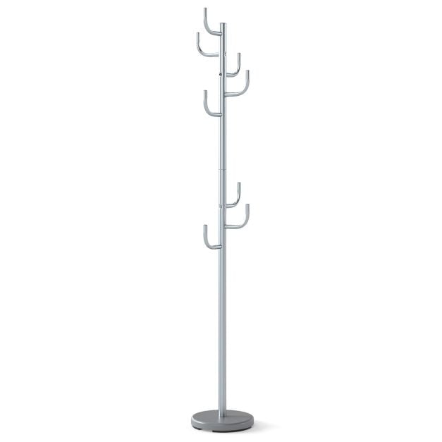 Coast Kleiderständer Silber - Moderner Kaktus-Garderobenständer mit 8 Haken - 26,67 x 119/175 cm