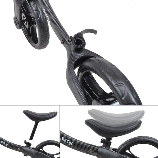 Sunny Balance Bike 3000 Laufrad aus Metall – Ab 2 Jahren – Verstellbarer Sattel – Carbon-Optik
