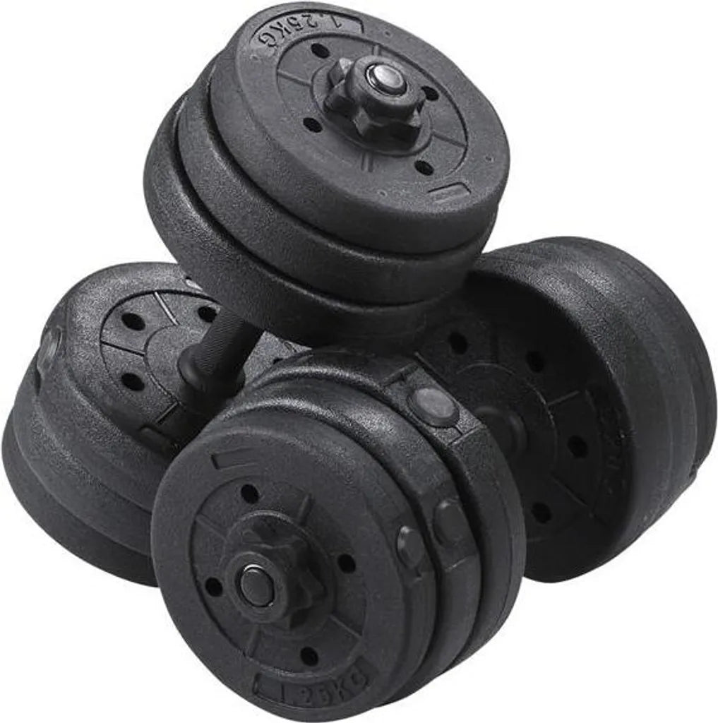 Yaheetech Hantelset 20kg - Einstellbar - Anti-Rutsch - 12 Gewichte - Schwarz
