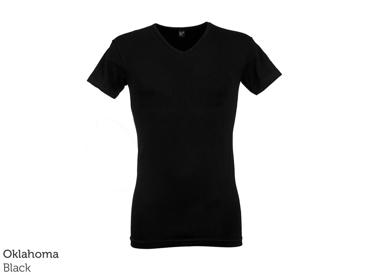 Alan Red Basic T-Shirt – 4er-Pack – Größe L – Schwarz