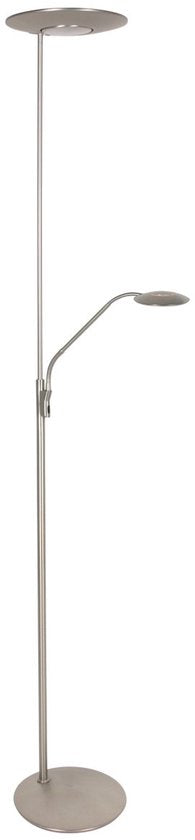 Stehlampe Zenith 2 4394ST aus Stahl mit Uplight und Lesearm – Steinhauer Exclusive, modernes Design, dreh- und neigbar, 4940 Lumen Lichtleistung, einstellbare Farbtemperatur von 2200 bis 4000 Kelvin