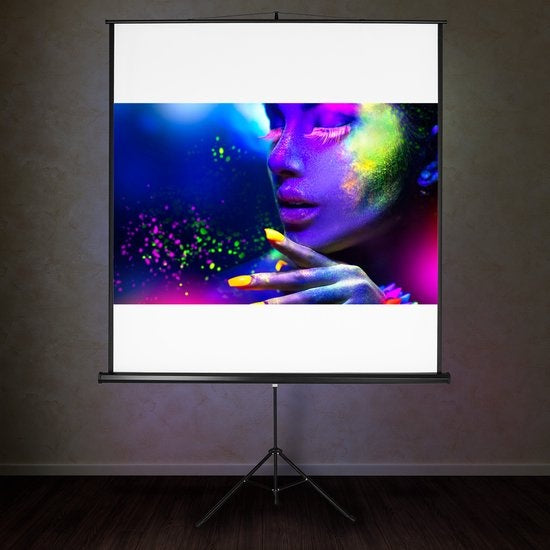 tectake - Projektionswand mit Ständer 152 x 152 cm 402513