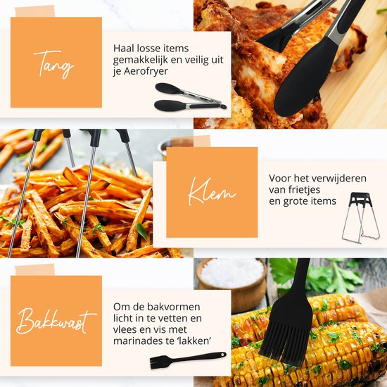 Happy Goods Heißluftfritteuse XL Zubehör - geeignet für Airfryer Zubehör - ⌀ 20 CM - Backpapier - Silikon Backblech - Backform Rund - Muffin Backformen - Inkl. Kochbuch