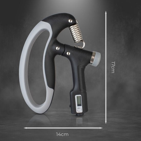Verstellbarer Handtrainer - 10 bis 100 KG - Digitaler Zähler - Hand Squeeze Fitness - Finger / Unterarm - Grip Trainer - Schwarz