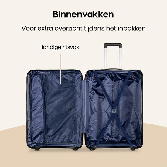 SKYCASES Urban Adventurer - Mittlerer Reisekoffer - Zahlenschloss - 44x27x66cm - 78L - Reisekoffer mit Kofferschloss - Spinner-Räder - Weiß