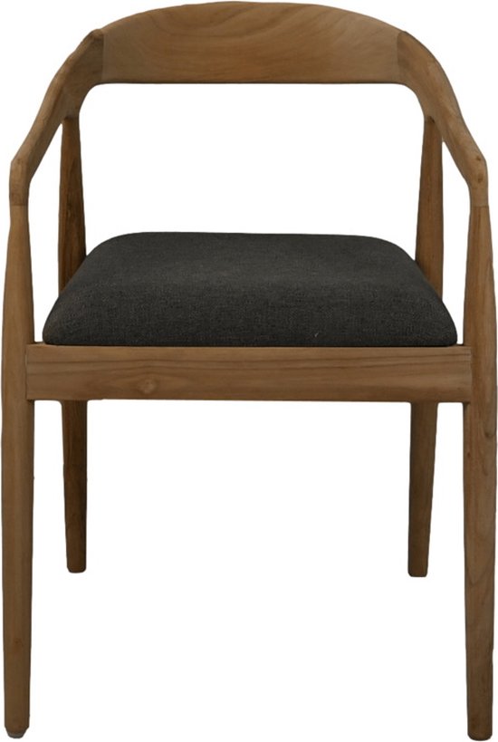 HSM Collection-Esszimmerstuhl Modena + Sitz-55x41x78-Natur/Anthrazit-Teak/Stoff