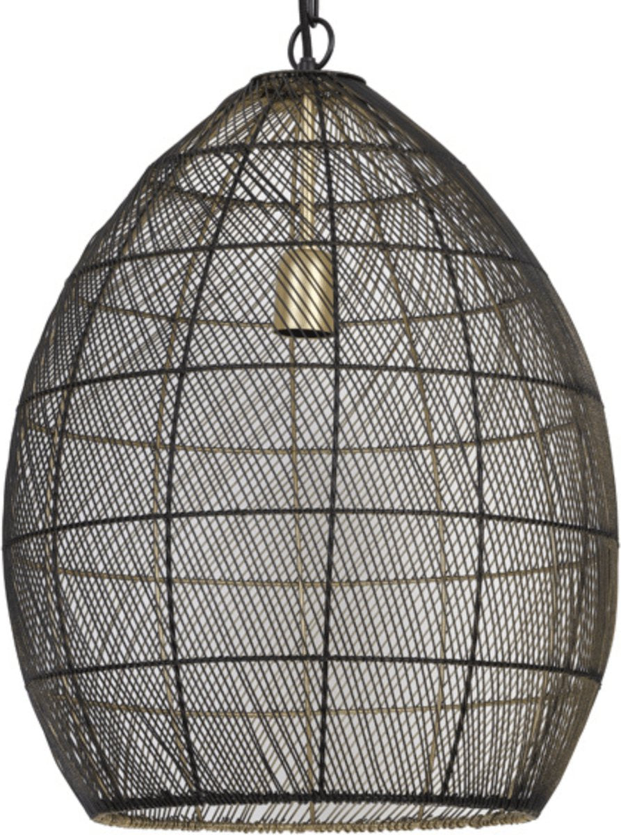 Licht & Wohnen Hängeleuchte Meya - Schwarz - Ø40cm - Modern - Hängeleuchten Esszimmer - Schlafzimmer - Wohnzimmer