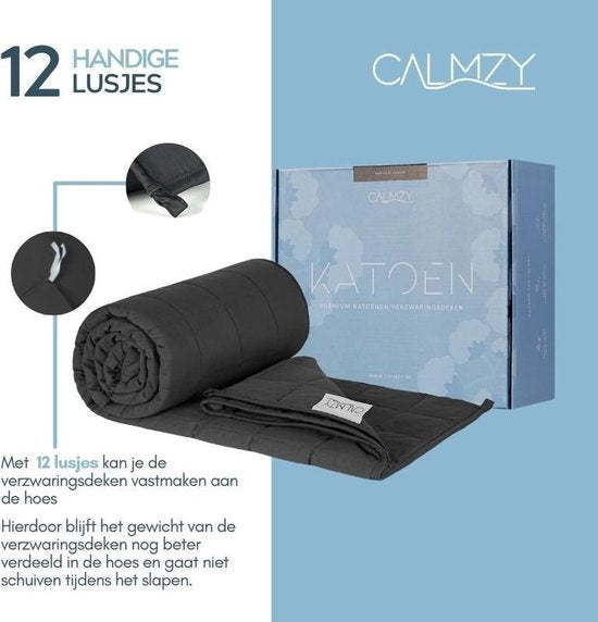 Calmzy 2.0 - Kuscheldecke 9 kg - 150 x 200 cm - Dunkelgrau