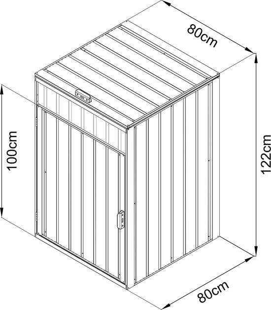 AXI Owen Metall-Containerverkleidung Anthrazit – Kliko-Verkleidung für 1 Abfallcontainer – max. 240 l – Gute Belüftung