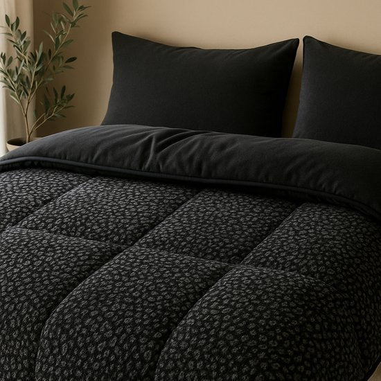 Soulsnooze Teddy-Bettdecke Panther Anthrazit 240×220 – 2-in-1-Bettdecke ohne Bezug – Waschbare Bettdecke ohne Bezug – Decke – Tagesdecke – Flauschige Decke