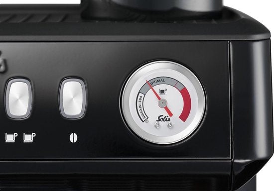 Solis Grind & Infuse Compact 1018 Kolbenmaschine - Espressomaschine - Geeignet für Pads - Edelstahl Schwarz