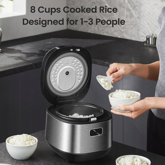 Midea – Reiskocher – Rice Cooker MB-RC209 – 2 l Fassungsvermögen – 30-Minuten-Schnellkochprogramm – Langsamkochen – 24-Stunden-Startvorwahl – 12-Stunden-Warmhaltefunktion – spülmaschinenfest