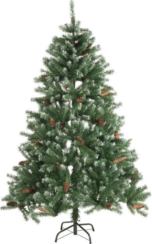 Weihnachtsgeschenke Künstlicher Weihnachtsbaum - Fichte mit Tannenzapfen - Weihnachtsdekoration für drinnen - 1024 Wipfel - 210 cm - Grün