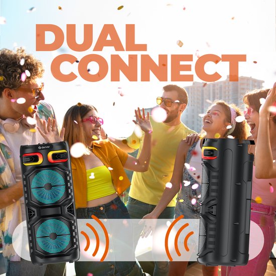 Denver - BPS355 - Lautsprecher & Party Box - Disco Lights - inkl. Fernbedienung - Mikrofonanschluss - Schwarz