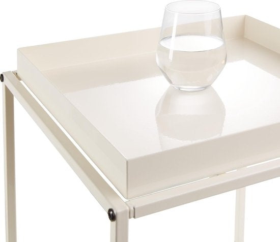 tectake - Beistelltisch - Kleiner Couchtisch - cremefarben - 40x40x44cm, maximale Belastbarkeit 30kg - 404184